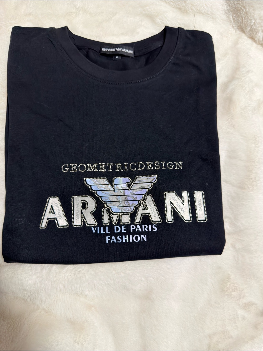 Short-Sleeve Logo Tee with Iridescent Emblem